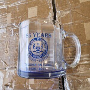 THUNDER BAY JAIL 85TH ANNIVERSARY (1926-2011) CLEAR GLASS COFFEE MUG RARE FIND